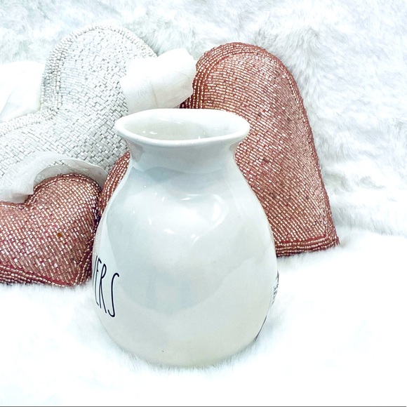 NWT Rae Dunn vase FLOWERS bud vase white ceramic decor holiday gift - Picture 2 of 3